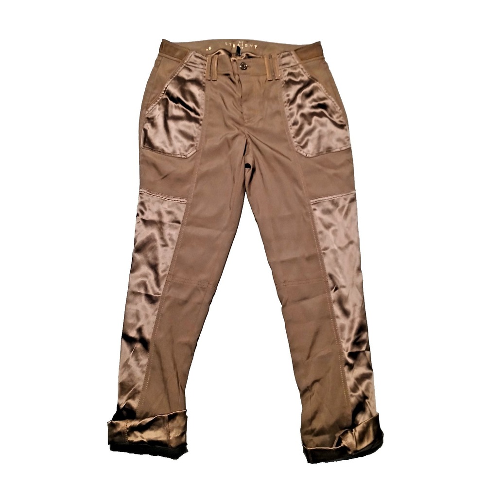 White House Black Market The Straight Crop Pants‎ Brown Womens Size 6 Cuffed